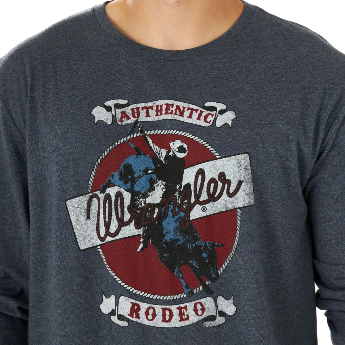 'Wrangler' Men's Western T-Shirt - Navy Heather